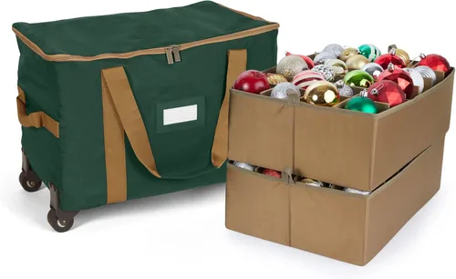 Miniatura 52 de Covermates Keepsakes Bolsa de almacenamiento ajustable para adornos, poliéster resistente, separadores acolchados y bandejas FlexGrid, organizador