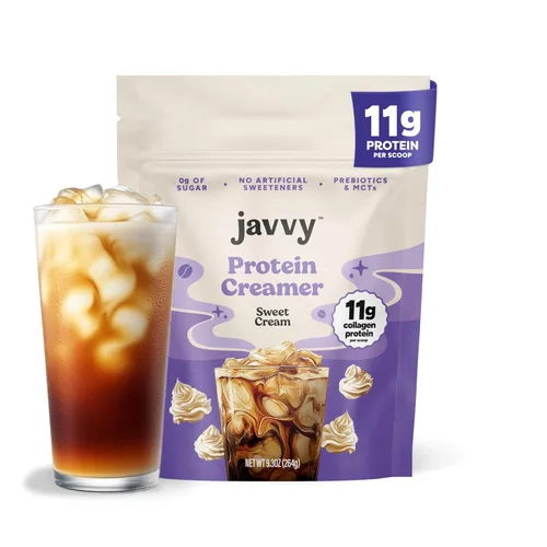 Miniatura 13 de Javvy Crema proteica para café, crema sin azúcar con 0.43 onzas de colágeno, aceite MCT, crema de café keto en polvo para el cabello, la piel