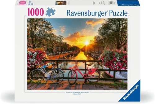 Miniatura 2 de Ravensburger Bicycles in Amsterdam - Rompecabezas de 1000 piezas para adultos - 12000662 - Herramientas hechas a mano, fabricado en Alemania, cada