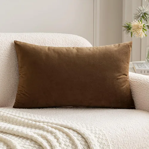Miniatura 18 de MIULEE Funda de Almohada de Terciopelo Suave de Lujo Decorativa Funda de Cojín Decorativo Rectangular Individual para Sofá, Sillón, Dormitorio, Beige