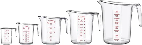 Miniatura 4 de Amazing Abby - Melissa - Tazas medidoras de plástico (juego de 5 piezas), jarras medidoras de grado alimenticio, capacidad de 1/2/4/8/16 tazas