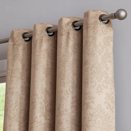 Miniatura 13 de Warm Home Designs 1 par (2 paneles) de cortinas opacas de carbón gris con patrón de flores de damasco texturizado en relieve. Cada panel de cortina