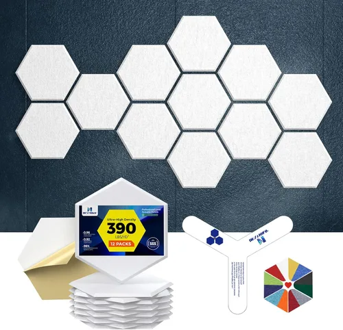 Miniatura 51 de Paneles acústicos autoadhesivos [390 lbs/yd³ de densidad ultra alta], panel de absorción de sonido de segunda generación, panel de sonido de nivel