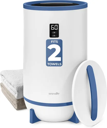 Miniatura 14 de SereneLife Calentador de toallas y mantas: calentador de toallas portátil de un solo toque para baño, soporte de disco fragante, anillo LED