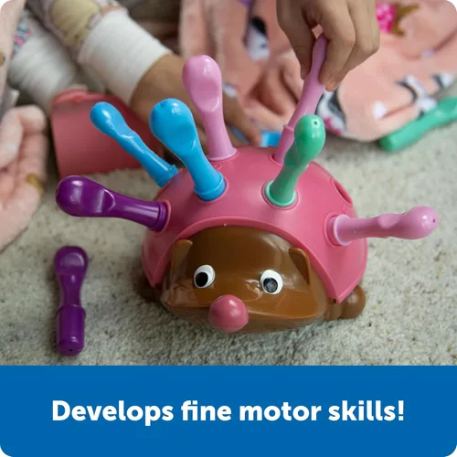 Miniatura 3 de Learning Resources Spike The Fine Motor Hedgehog Pink - Juguetes Montessori para niños pequeños, forma apilable, regalos para niños y niñas, cubo