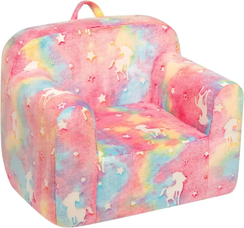 Miniatura 10 de ALIMORDEN Silla de Espuma Ultra-Suave para Acurrucarse para Niños, con Patrón de Fósiles de Dinosaurios que Brillan en la Oscuridad, Sofá de Lectura