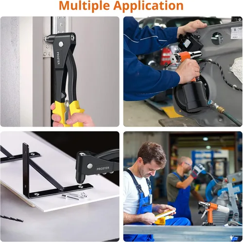 Miniatura 4 de Proster Kit surtido de 600 remaches ciegos de aluminio negro, 15 tamaños (3/32 pulgadas - 1/4 pulgadas) con estuche de almacenamiento portátil