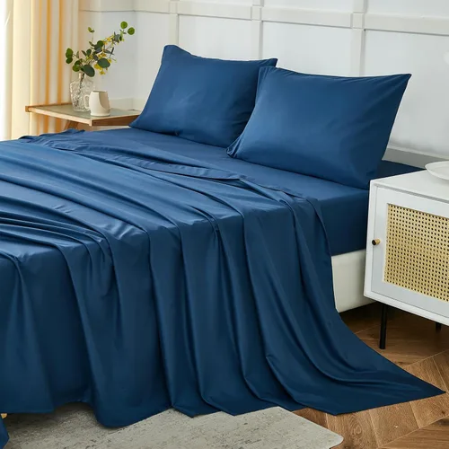 Miniatura 10 de ILAVANDE Juego de Sábanas King Size Verde Azulado de 6 Piezas, Sábanas de Cama King de Microfibra Serie 1800 Súper Suaves de Lujo Hotelero
