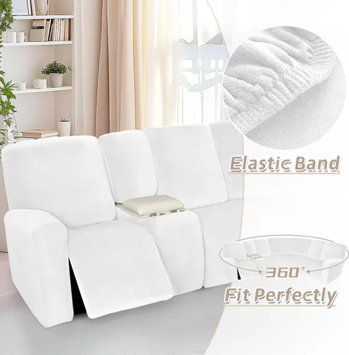 Miniatura 579 de Arfntevss Fundas de sofá seccional reclinable de terciopelo, Funda de sofá seccional de esquina para sofá reclinable, Funda elástica suave