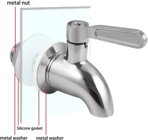 Miniatura 4 de Grifo de reemplazo del dispensador de bebidas,Espiga de acero inoxidable para dispensador de agua,Grifo de reemplazo del dispensador de bebidas