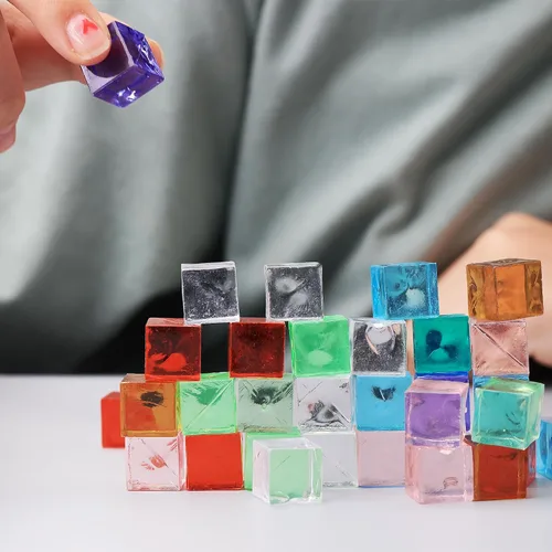 Miniatura 7 de Cubos acrílicos, piedras preciosas y cristales, diamantes falsos, tarro de 200 piezas de joyas de relleno de jarrón para manualidades, rocas