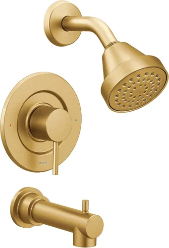 Miniatura 2 de Moen Align T2193BG - Kit de molduras de ducha Posi-Temp de oro cepillado con cabezal de ducha, manija de palanca y boquilla de bañera, requiere