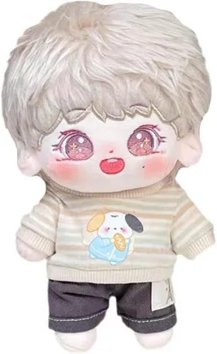 Miniatura 35 de niannyyhouse Muñeca de peluche de 7.9 in para niña, cuerpo de peluche humanoide, sin atributo, 8 pulgadas, cuerpo normal, ropa de vestir, regalos