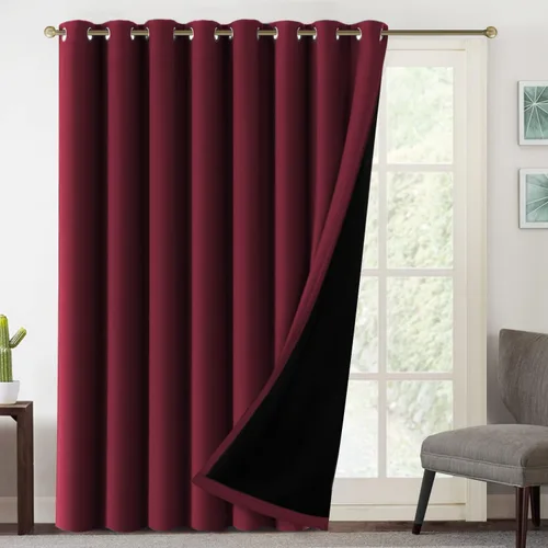 Miniatura 17 de MeilleMaison Paneles de cortina 100 % opacas para ventana de dormitorio, bloqueo de luz completa, de 84 pulgadas de largo, con aislamiento térmico