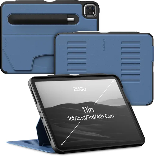 Miniatura 8 de ZUGU Case Funda para iPad Pro de 11 pulgadas, 1ª/2ª/3ª/4ª generación 2018/2020/2021/2022, funda protectora delgada, carga inalámbrica de Apple Negro