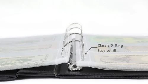 Miniatura 4 de MUDOR - Álbum de 90 bolsillos para coleccionar billetes de dólar, álbum premium de colección de monedas del mundo en PU, álbum clásico