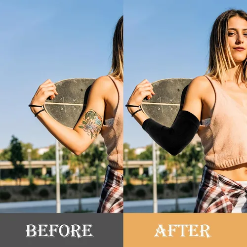 Miniatura 4 de DIVINA VITAE 3 pares de fundas para tatuaje de antebrazo, manga de compresión para el antebrazo, para hombres y mujeres (negro)