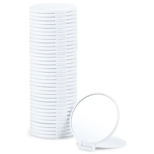 Miniatura 9 de Qislee Espejo compacto a granel, espejo de maquillaje redondo para bolso, juego de 12 (blanco)