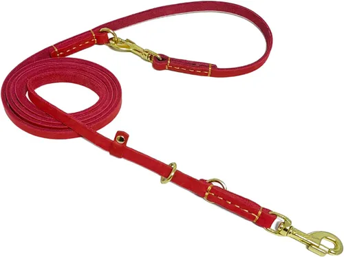 Miniatura 12 de LWBMG Correa de cuero para perro de 8 pies, correas de cuero multifunción 6 en 1 para perros, manos libres, cuerpo cruzado, cinturón de cintura Negro