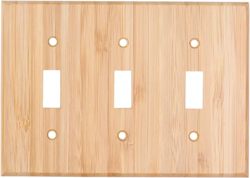 Miniatura 13 de Cubierta decorativa para interruptor de luz de madera cruda, placa de pared doble basculante de 4.5 x 4.5 pulgadas, cubierta de placa de interruptor