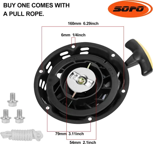 Miniatura 2 de Ensamble de Arranque de Tracción SOFO para Champion 196cc 208cc 212cc 224cc 3000 3500 4000 4500 W 5.5hp 6.5hp Motor Generador CPE Bomba de Agua