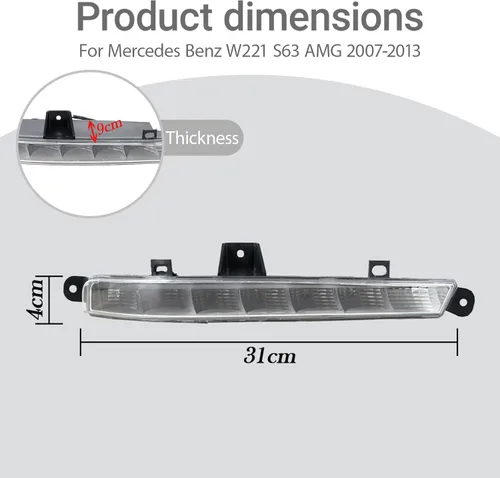 Miniatura 2 de Parachoques delantero luz diurna para Mercedes Benz W221 S63 AMG 2007-2013 2218201356 izquierda