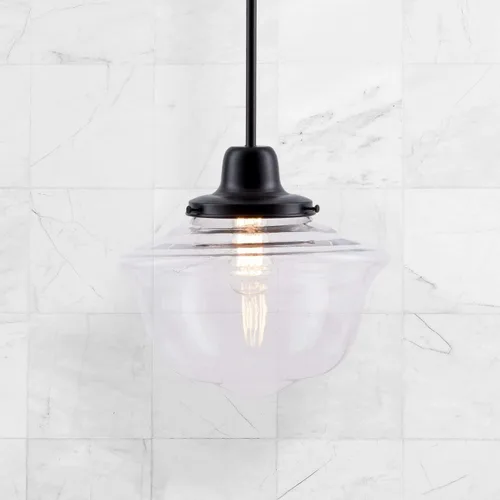 Miniatura 2 de Linea di Liara Iluminación colgante de cristal grande para isla de cocina, Lavagna, granja, cocina, vintage, escuela, globo, negro mate, lámpara