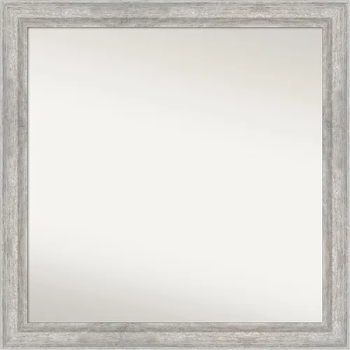 Miniatura 482 de Amanti Art Espejo de baño plateado para sobre fregadero, 23 x 23 pulgadas, espejo cuadrado plateado en ángulo, marco de madera moderno medio, se