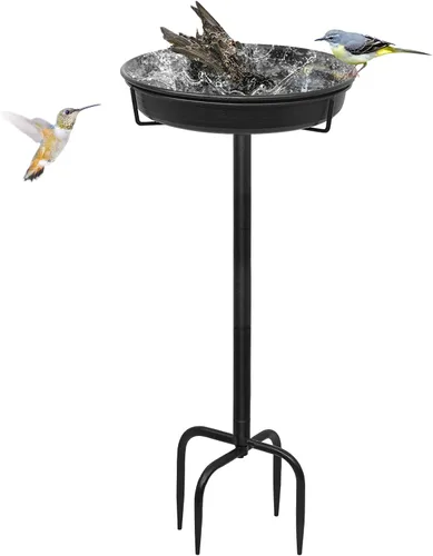 Miniatura 10 de Baños de pájaros para exteriores de alta resistencia, baños de pájaros desmontables de 35.5 pulgadas para la limpieza del jardín, cuenco de baño