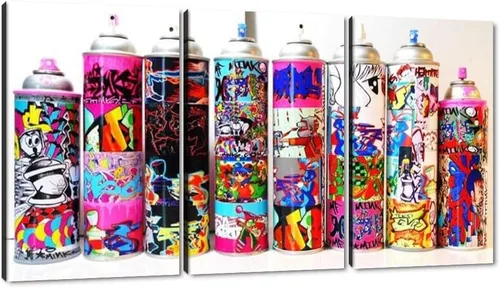 Miniatura 44 de 3 Piezas de Arte de Pared Banksy en Lienzo, Póster de Graffiti, Decoración de Pared con Citas Inspiradoras, Nunca Te Rindas, Obras de Arte para Sala