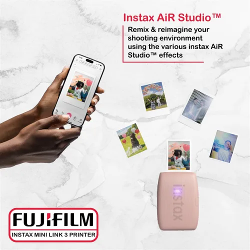 Miniatura 7 de FUJIFILM INSTAX Mini Link 3 - Paquete de impresora para teléfono inteligente con película Fujifilm Instax Mini (20 hojas), marcos de fotos
