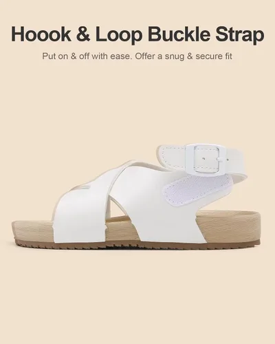 Miniatura 3 de Cubufly Sandalias para niños con tiras cruzadas y puntera abierta, zapatos de verano para uso en interiores y exteriores, para niños pequeños