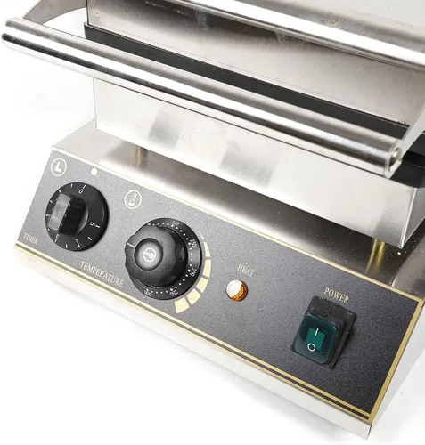 Miniatura 9 de Máquina de hacer gofres comercial de acero inoxidable de 1750 W, máquina de panadería redonda de 110 V, máquina eléctrica para hacer gofres de acero