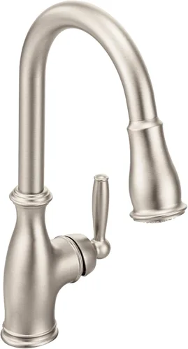 Miniatura 10 de Grifo de cocina Moen Brantford Spot Resist de acero inoxidable Motionsense Wave sin contacto de una manija desplegable con Power Clean y sistema