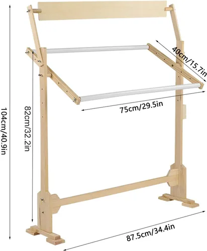Miniatura 2 de TOPINCN Soporte de bordado de gran tamaño con marco de madera para costura de costura, kit de soporte de bordado giratorio para bordar