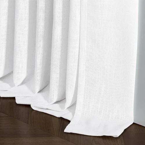 Miniatura 127 de Cortinas de lino natural con pliegues fruncidos de 120 pulgadas de largo para sala de estar, cortinas plisadas con ganchos y lengüeta trasera
