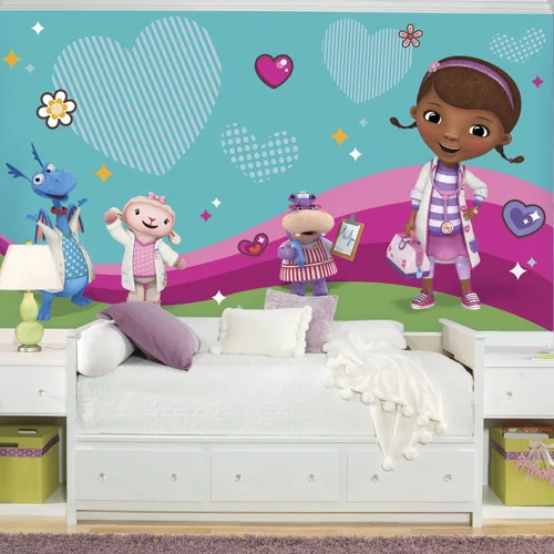 RoomMates JL1396M Doc Mcstuffins And Friends - Papel pintado extraíble activado por agua - 10.5 pies x 6 pies