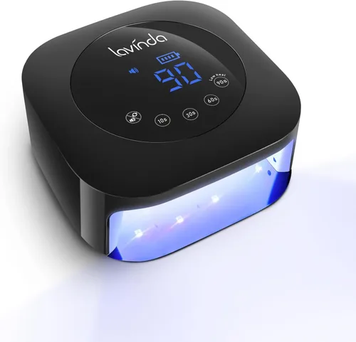 Miniatura 9 de Lavinda Lámpara de uñas LED UV de 54 W, luz de uñas de gel inalámbrica, lámpara UV recargable para uñas, secador de uñas LED profesional con rosado