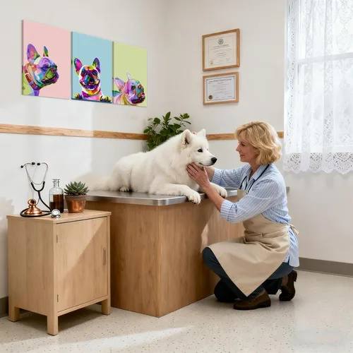 Miniatura 5 de Arte de Pared de Bulldog Francés de 3 Piezas Arte de Pared de Lienzo de Perro - Pintura de Bulldog Francés con Marco de Madera Incorporado