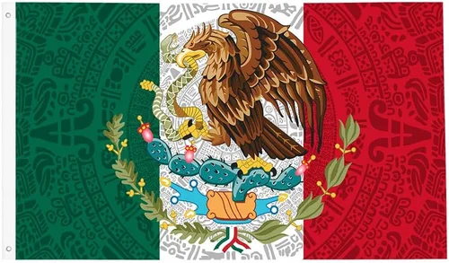 Miniatura 13 de Banderas de México 3x5 pies, bandera mexicana divertida para el hogar, patio, casa, jardín, banderas para fiestas navideñas, decoraciones interiores
