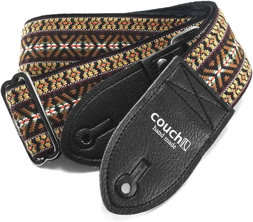 Miniatura 2 de Correa de guitarra bohemia de tejido hippie de los años 70 con cinturón de seguridad reciclado, fabricado en Estados Unidos por Couch Guitar Straps