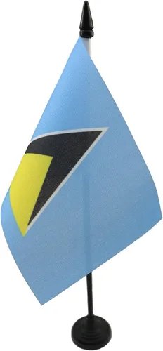 Miniatura 7 de Bandera de mesa de Anguila de 4 x 6 pulgadas, bandera de escritorio británica de Anguila, 5.9 x 3.9 in, palo y base de plástico negro AZ FLAG