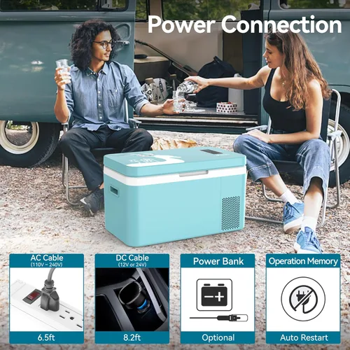 Miniatura 5 de Megiu Refrigerador de Coche de 12 Voltios Zona Dual 25 Cuartos Congelador Portátil Refrigerador 12V Compresor Enfriador 12V/24V DC 110～240 Voltios