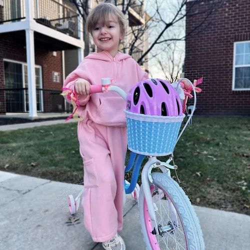 Miniatura 18 de RoyalBaby Stargirl - Bicicleta infantil de 14 pulgadas para niñas con ruedas de entrenamiento y canasta, color azul [4] Azul cielo