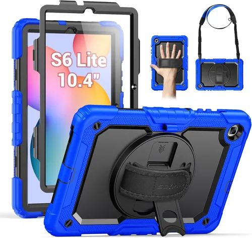 Miniatura 12 de SEYMAC - Funda protectora resistente a prueba de golpes para Samsung Galaxy Tab S6 Lite de 10.4 pulgadas 2024/2022/2020 (SM-P620/P610/P615), Negro