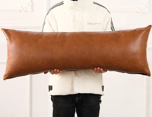 Miniatura 6 de PANOD Fundas Decorativas de Almohada Lumbar 20 x 30, Fundas de Almohada Larga de Cuero Sintético Premium para Sofá de Granja, Sofá, Cama, Sala