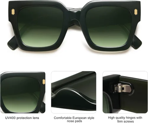 Miniatura 4 de SOJOS Gafas de sol cuadradas vintage de gran tamaño para mujer, estilo retro, de lujo, con protección UV400, SJ2194 DANA