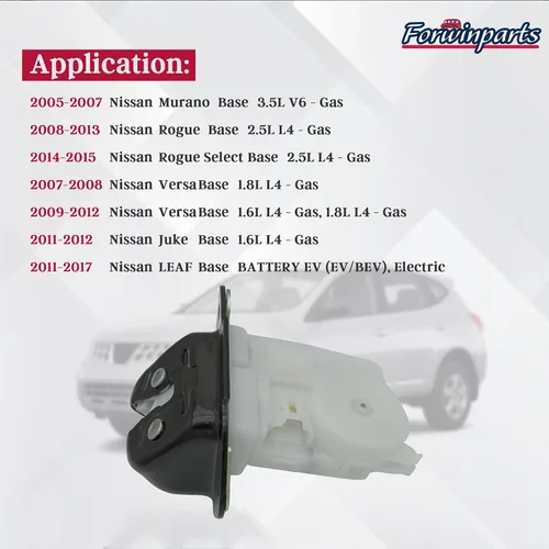 Miniatura 3 de Forwinparts Ensamblaje de bloqueo del pestillo del maletero trasero para Nissan Murano Rogue Leaf Versa Juke 2005-2017 90502CA00C 90502EN000