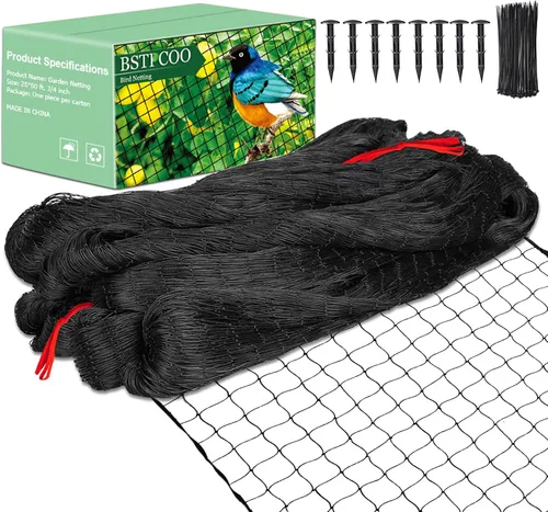 Miniatura 8 de BSTPCOO Red de 25'x25' para gallinero, nylon de 3/4" de malla para aves de corral, red para pollos, techo contra halcones, red para aviario, valla