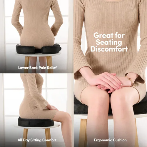 Miniatura 4 de Cojín de asiento para silla de oficina para sentarse durante mucho tiempo – Almohadilla ergonómica de espuma viscoelástica CertiPUR-US
